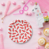 Cute Red Lobster Animal Patroon Papieren Bordje (Feest)