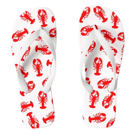 Cute Red Lobster Animal Patroon Teenslippers (Voetbed)