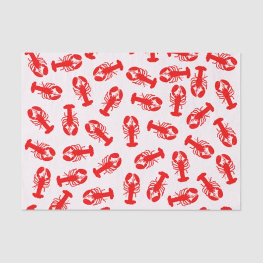 Cute Red Lobster Animal Patroon Tissuepapier (Voorkant)