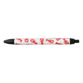 Cute Red Lobster Animal Patroon Zwarte Inkt Pen (Voorkant)