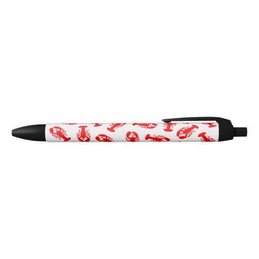Cute Red Lobster Animal Patroon Zwarte Inkt Pen (Bovenkant)