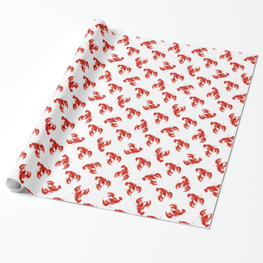 Cute Red Lobsters Cadeaupapier (Uitgerold)
