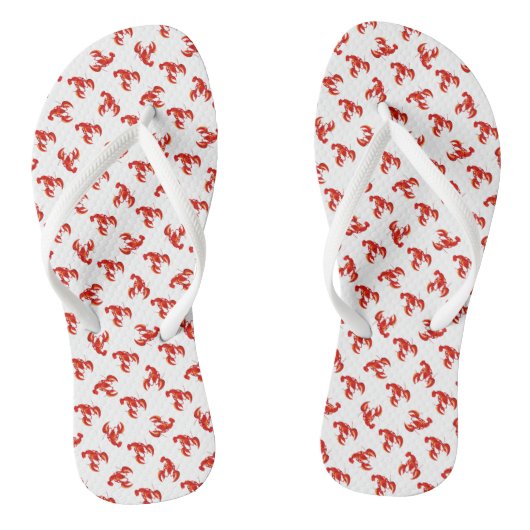 Cute Red Lobsters Teenslippers (Voetbed)