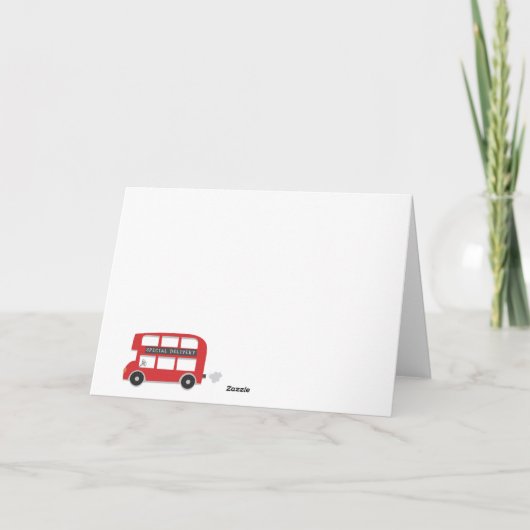 Cute Red London Bus Theme Kinderen Birthday Kaart (Achterkant)