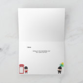 Cute Red London Bus Theme Kinderen Birthday Kaart (Binnen)