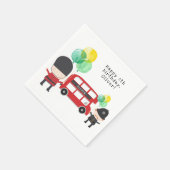 Cute Red London Bus Theme Kinderen Birthday Servet (Hoek)