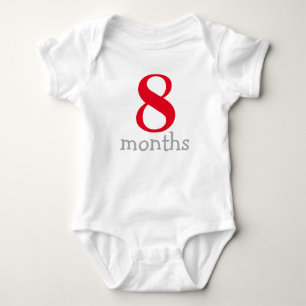 Cute Red Maandelijks Baby Romper