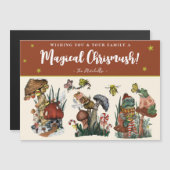 Cute Red Magical Mushroom Magnetic Kerstkaart (Voorkant / Achterkant)