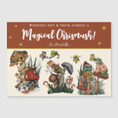 Cute Red Magical Mushroom Magnetic Kerstkaart (Voorkant)