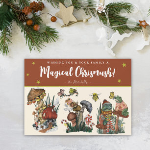 Cute Red Magical Mushroom Magnetic Kerstkaart