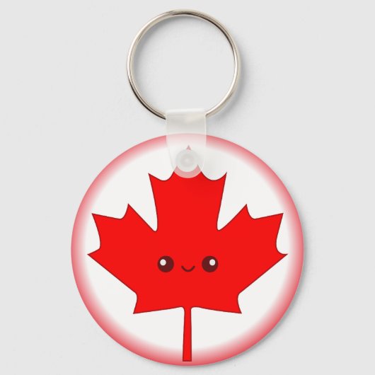 Cute Red Maple Leaf Sleutelhanger (Voorkant)