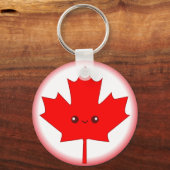 Cute Red Maple Leaf Sleutelhanger (Voorkant)
