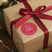 Cute Red Merry Kerstmis van Label van mam en pap