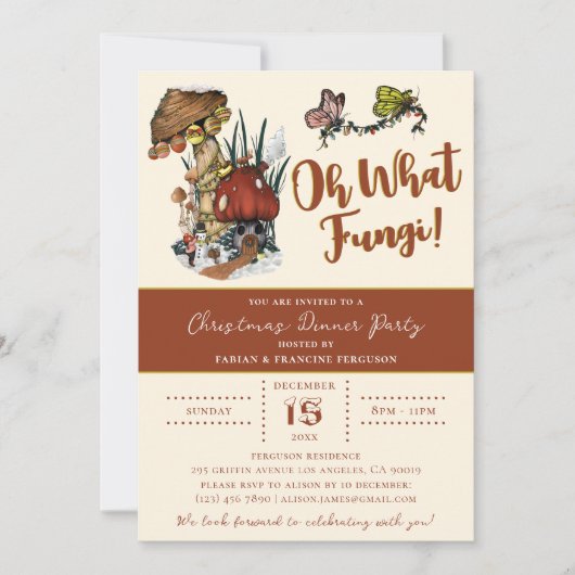 Cute Red Merry Mushrooom kerstfeestdag Kaart (Voorkant)