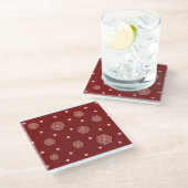 Cute Red met Hexagons Drink Onderzetter (Schuin)