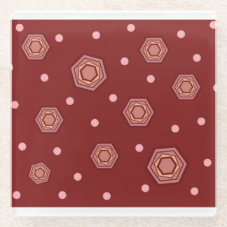 Cute Red met Hexagons Drink Onderzetter