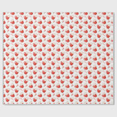 Cute Red Mokken Peppermint Kerstmis Cadeaupapier (Vlak)