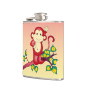 Cute Red Monkey met Oranje en gele kolf Heupfles (Links)