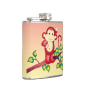 Cute Red Monkey met Oranje en gele kolf Heupfles (Rechts)