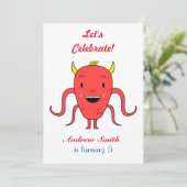 Cute Red monster Kaart (Staand voorkant)