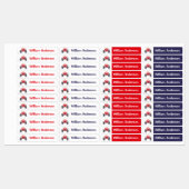 Cute Red Monster Truck Persoonlijke naam Labels (Vel)