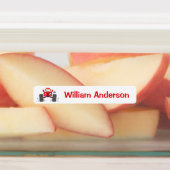 Cute Red Monster Truck Persoonlijke naam Labels (Aangebracht)