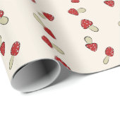 Cute Red Mushroom Fungi Patroon Cadeaupapier (Rol Hoek)