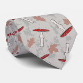 Cute Red Mushroom Fungi Patroon Stropdas (Opgerold)