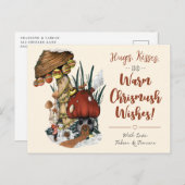 Cute Red Mushroom House Kerstfeestdag Postbus Feestdagenkaart (Voorkant / Achterkant)