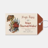 Cute Red Mushroom House Merry kerstcadeautjes Labe Cadeaulabel (Voorkant (Horizontaal))