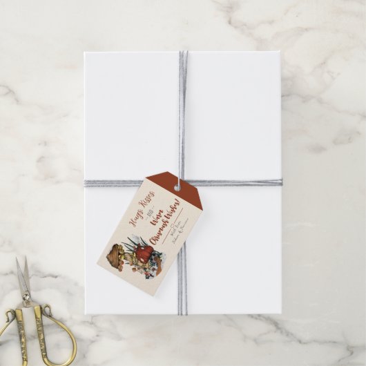 Cute Red Mushroom House Merry kerstcadeautjes Labe Cadeaulabel (Met Touw)