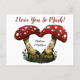 Cute Red Mushroom Pun I Love You Valentijnsdag Briefkaart