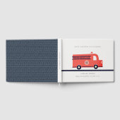 Cute Red Navy Fire Truck Engine Baby shower Gastenboek (Volledig)