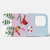 Cute Red Northern Cardinals Love Winter Landscape Case-Mate iPhone Case (Achterkant (horizontaal))