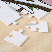 Cute Red Northern Cardinals Love Winter Landscape Legpuzzel (Zijkant)