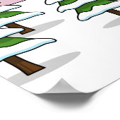 Cute Red Northern Cardinals Love Winter Landscape Poster (Hoek)