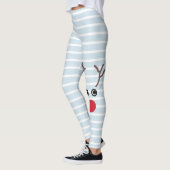 Cute Red Nose Reindeer Ice Blue-kerstLeggings Leggings (Links)