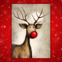 Cute Red-Nosed Reindeer Christmas