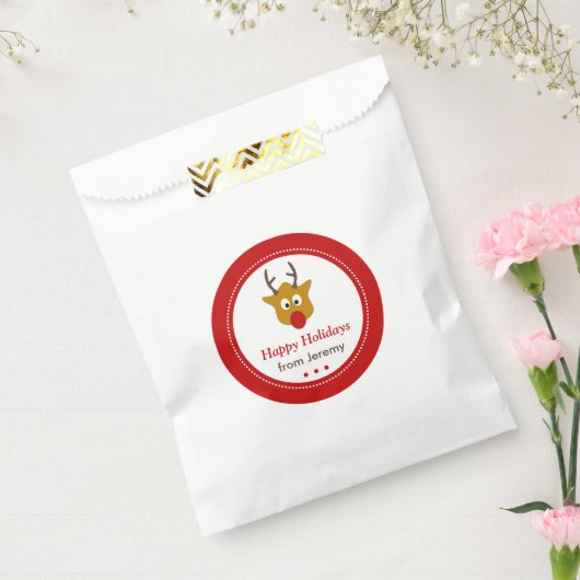 Cute Red Nosed Reindekergeschenk Bedankzakje (Gezegeld)