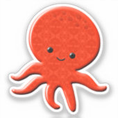 Cute Red Octopus Sticker (Voorkant)
