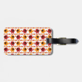 Cute Red Oranje Elephant Friends Holding Trunks Bagagelabel (Achterkant horizontaal)