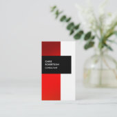 Cute Red Oranje Stripe Linen Clean Visitekaartje (Staand voorkant)