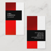 Cute Red Oranje Stripe Linen Clean Visitekaartje (Voorkant / Achterkant)