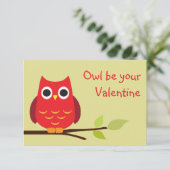 Cute red owl valentijn ruil voor kinderen kaart (Staand voorkant)