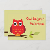 Cute red owl valentijn ruil voor kinderen kaart (Voorkant / Achterkant)