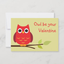 Cute red owl valentijn ruil voor kinderen kaart