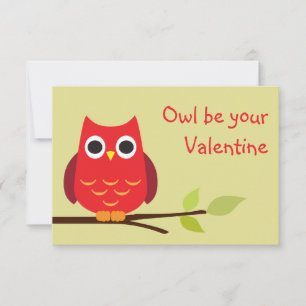 Cute red owl valentijn ruil voor kinderen kaart