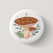 Cute red paddestoel ronde button 3,2 cm (Voorkant)