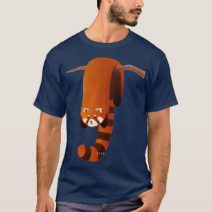 Cute Red Panda aan de boom Rood wasbakje T-shirt