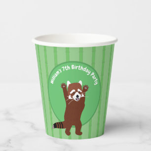 Cute Red Panda Aangepaste verjaardag Papieren Bekers